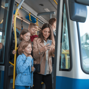 Famille dans un bus